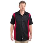 Men's Dickies Regular-fit Colorblock Button-down Work Shirt, Size: Xxl, Black