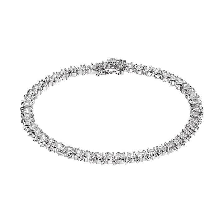 Lab-created White Sapphire Sterling Silver Tennis Bracelet, Women's, Size: 7.25
