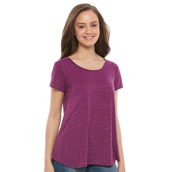 Juniors' So&reg; Cross Back Tee, Girl's, Size: Xl, Purple