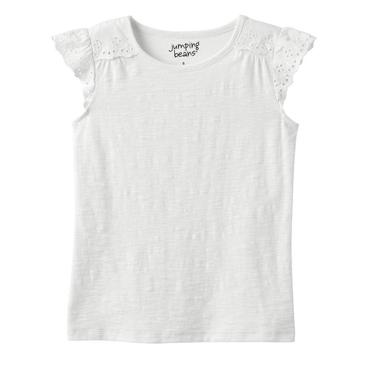 Girls 4-10 Jumping Beans&reg; Eyelet Flutter Tee, Girl's, Size: 8, White
