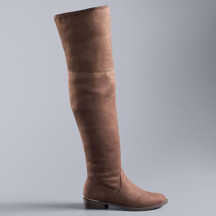 Simply Vera Vera Wang Women's Over-the-knee Boots, Size: 5.5, Lt Brown