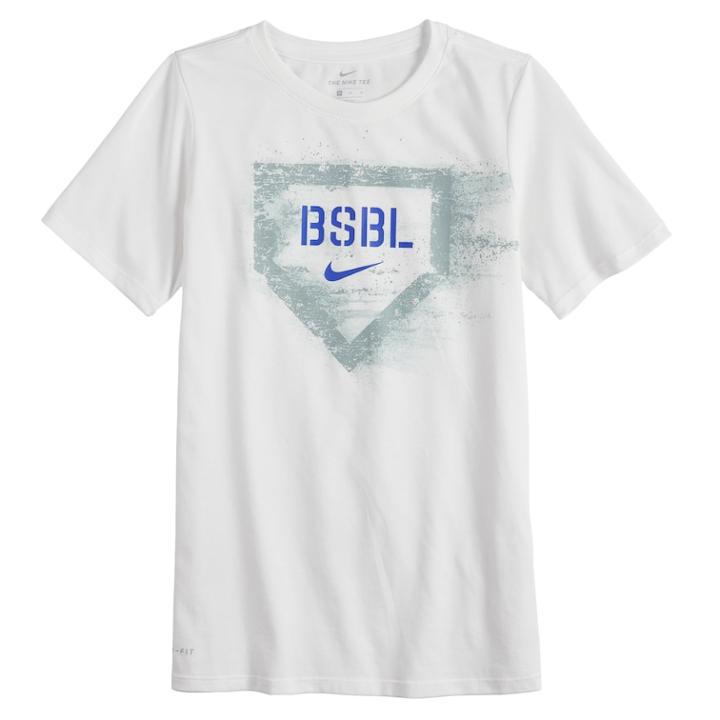 Boys 8-20 Nike Baseball Tee, Size: Small, White