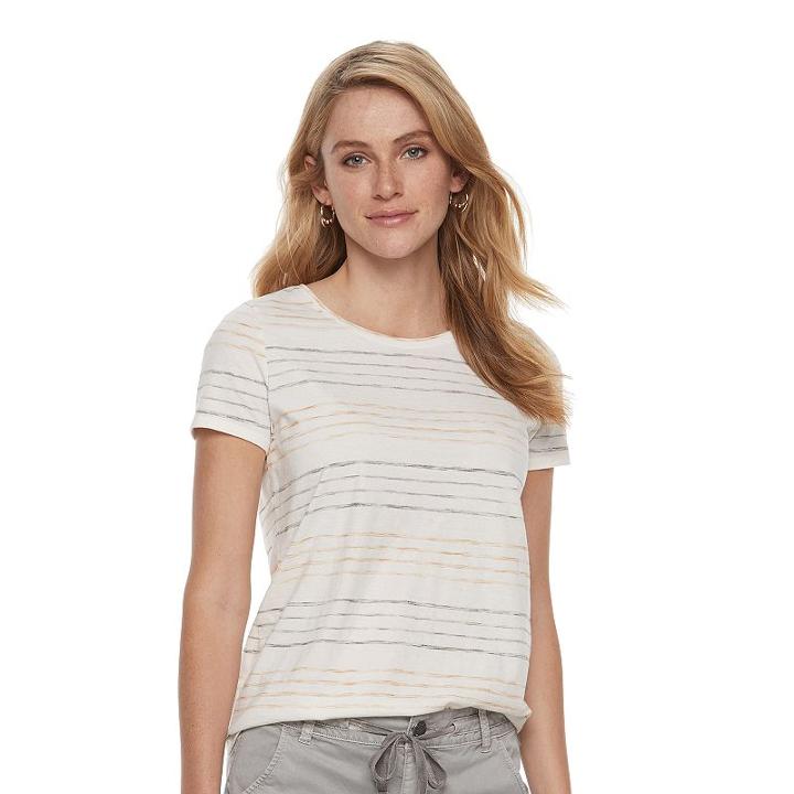 Women's Sonoma Goods For Life&trade; Essential Print Tee, Size: Large, Natural
