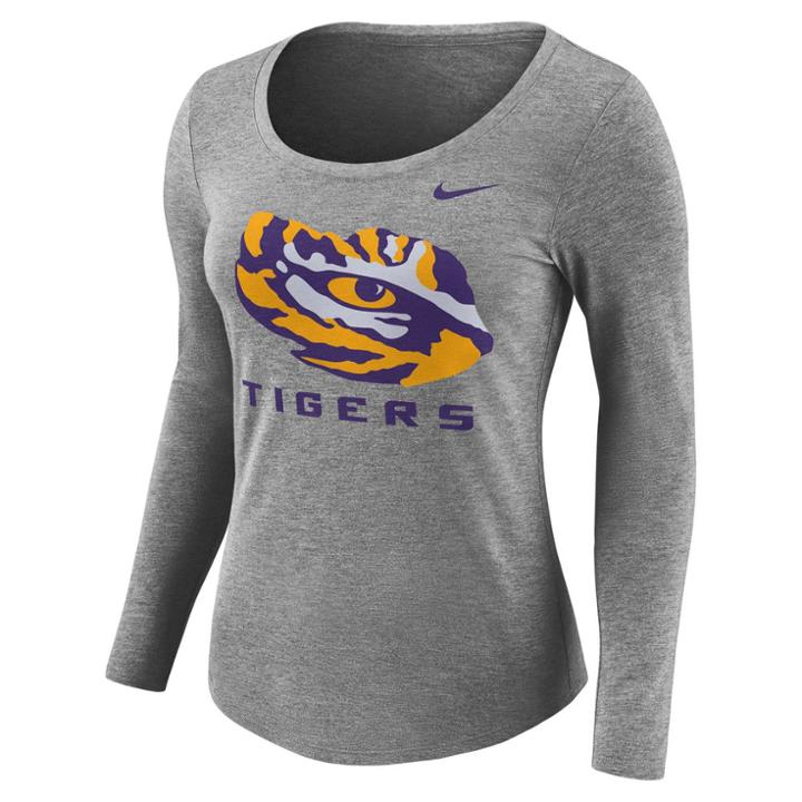 Women's Nike Lsu Tigers Logo Tee, Size: Xl, Gray