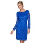 Women's Onyx Nite Sequin Lace Sheath Dress, Size: 12, Med Blue