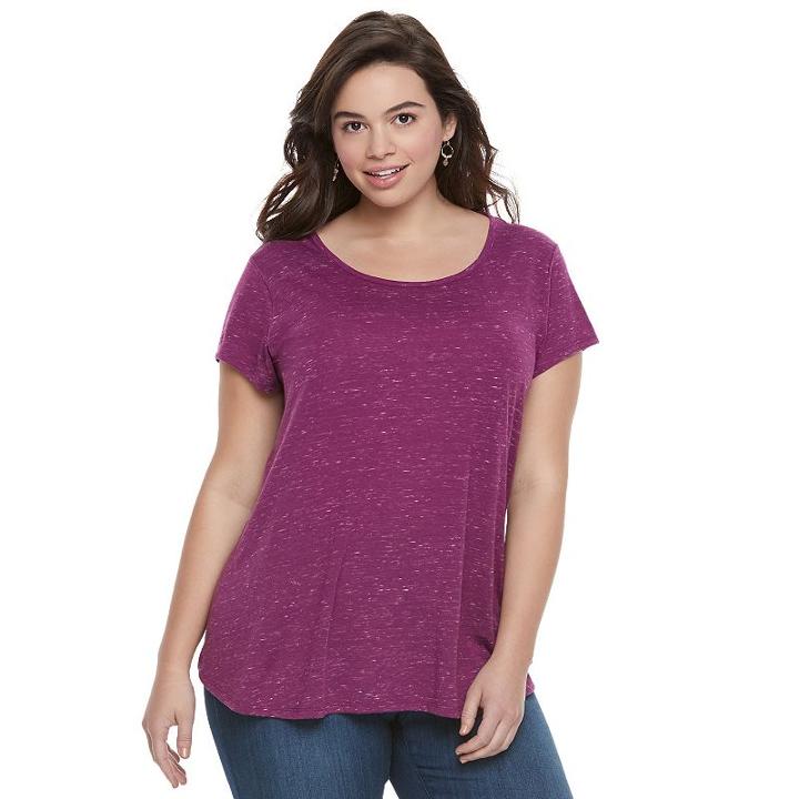 Juniors' Plus Size So&reg; Cross Back Swing Tee, Girl's, Size: 2xl, Purple