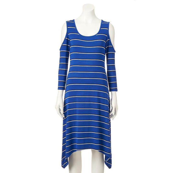 Women's Apt. 9&reg; Striped Cold-shoulder Shift Dress, Size: Small, Brown Over