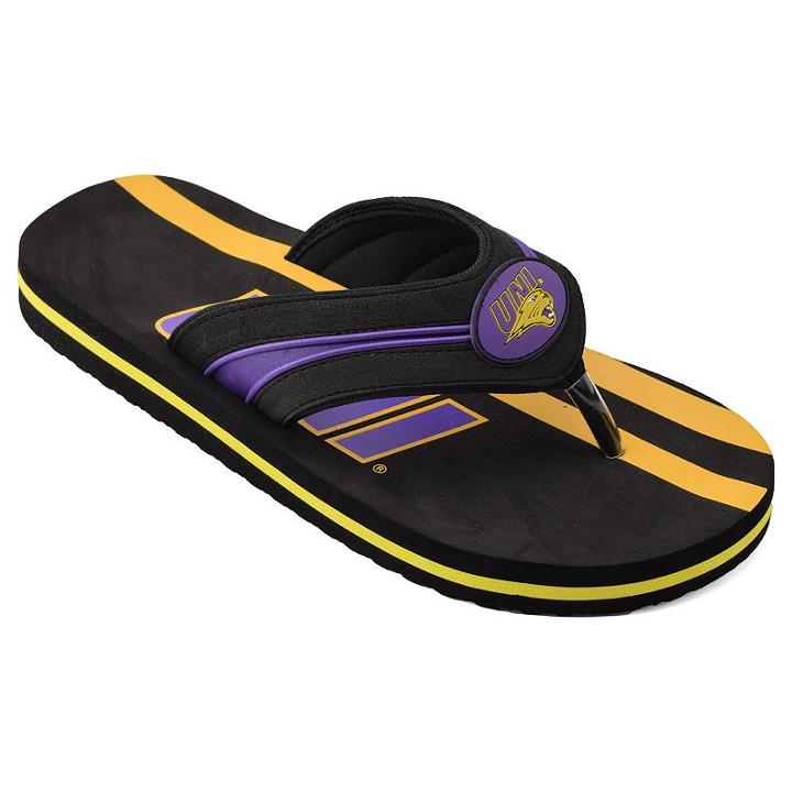 Adult Northern Iowa Panthers Flip-flops, Size: Xl, Black