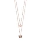 Lc Lauren Conrad Double Strand Butterfly Pendant Necklace, Women's, Pink