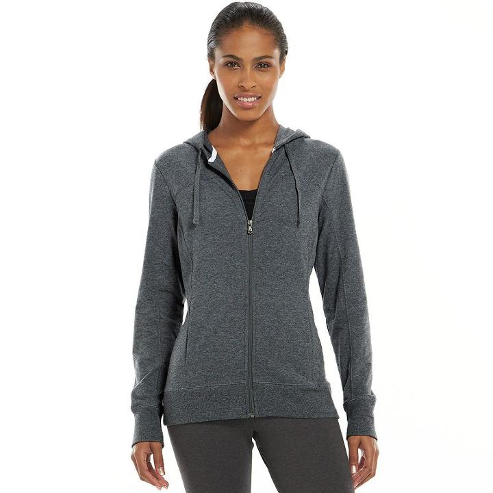 Women's Tek Gear&reg; Full-zip Hoodie, Size: Large, Dark Grey