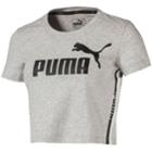 Women's Puma Cropped Graphic Tee, Size: Large, Grey