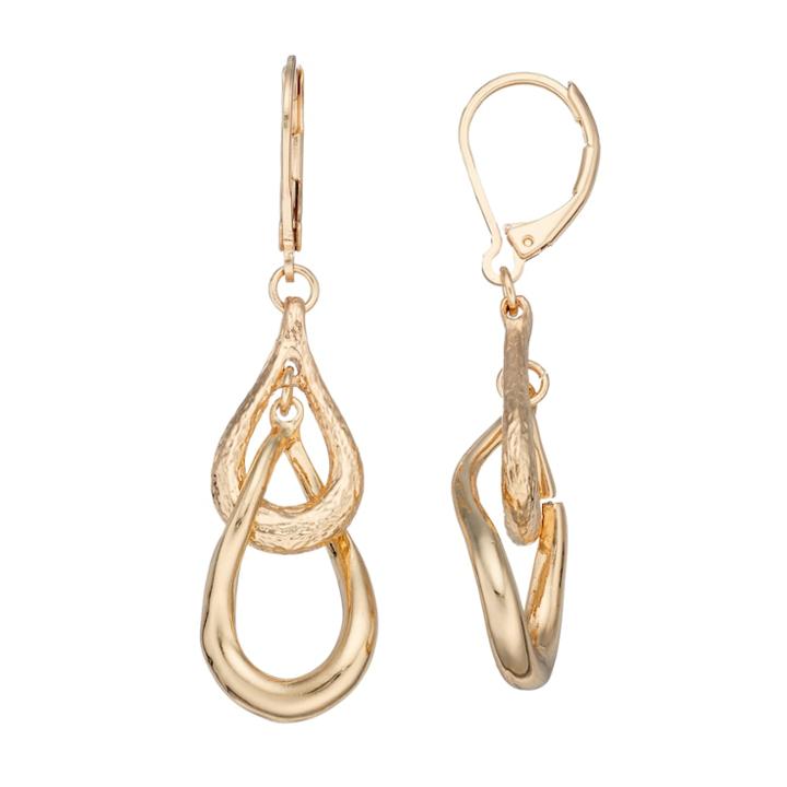 Dana Buchman Interlocked Double Teardrop Earrings, Women's, Gold