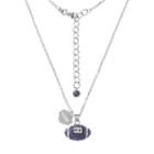 Lsu Tigers Sterling Silver Team Logo & Crystal Football Pendant Necklace, Women's, Size: 18, Multicolor