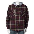 Victory Rugged Wear Plaid Flannel Hooded Shirt Jacket - Men, Size: Large, Dark Red