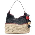 Sonoma Goods For Life&trade; Pom Pom & Tassel Colorblock Hobo, Women's, Black