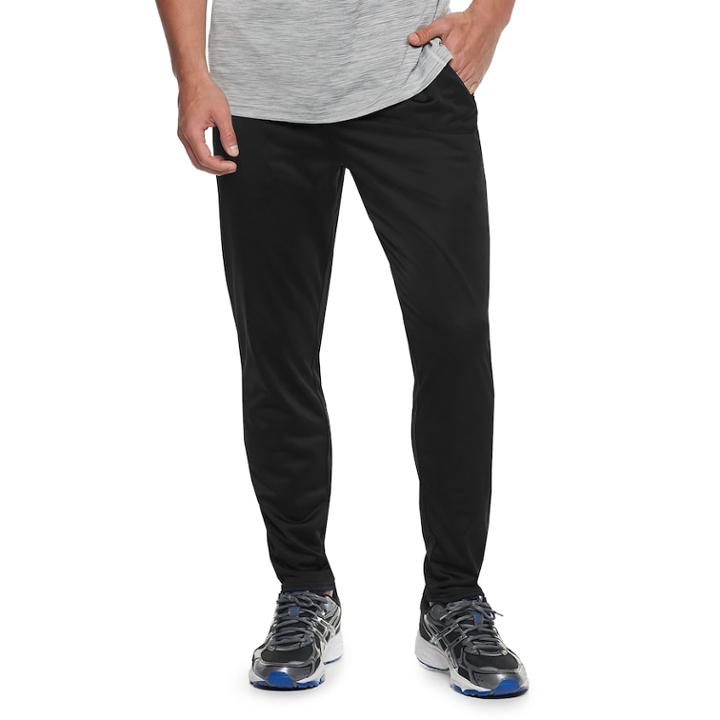 Men's Tek Gear&reg; Tapered Tricot Pants, Size: Medium, Black