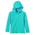 Girls 4-6x Adidas Faux-wrap Back Hooded Top, Girl's, Size: 6, Turquoise/blue (turq/aqua)