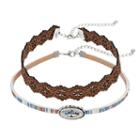 Mudd&reg; Concho & Floral Cutout Choker Necklace Set, Women's, Blue