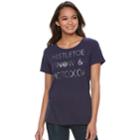 Petite Apt. 9&reg; Holiday Foiled Graphic Tee, Women's, Size: Xs Petite, Blue (navy)