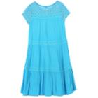 Girls 7-16 Speechless Tiered Lace Trim Dress, Size: 8, Turquoise/blue (turq/aqua)