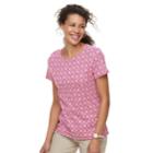 Women's Croft & Barrow&reg; Essential Classic Crewneck Tee, Size: Medium, Dark Blue