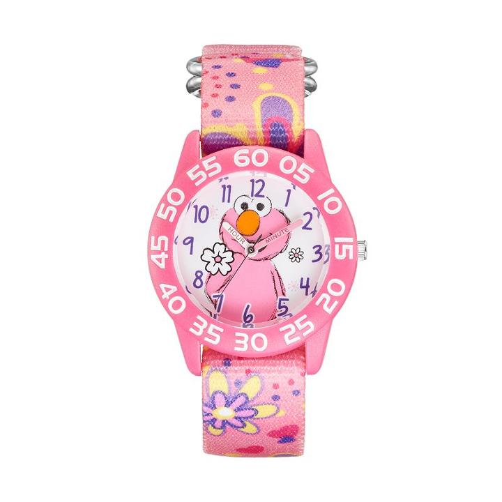 Sesame Street Elmo Kids' Pink Time Teacher Watch, Women's, Multicolor