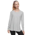 Women's Tek Gear&reg; Jersey High Slit Long Sleeve Tunic Tee, Size: Small, Light Grey