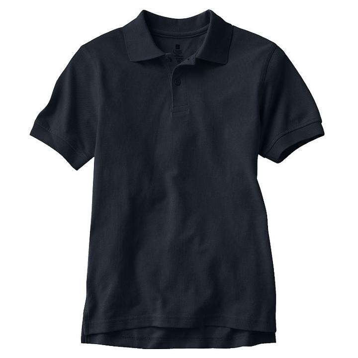 Boys 8-20 Husky Chaps Solid Pique School Uniform Polo, Boy's, Size: 18 Husky, Blue (navy)