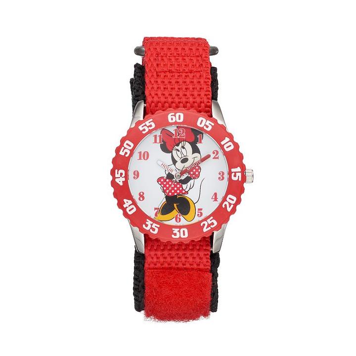 Disney's Minnie Mouse Girls' Time Teacher Watch, Girl's, Red