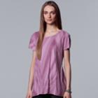 Women's Simply Vera Vera Wang Essential Textured Tee, Size: Xl, Med Purple