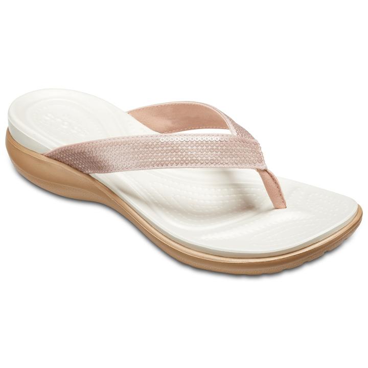 Crocs Capri V Women's Sequin Sandals, Size: 6, Yellow