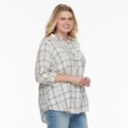 Plus Size Sonoma Goods For Life&trade; Roll-tab Shirt, Women's, Size: 4xl, Light Blue