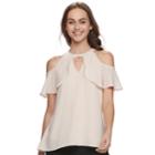 Juniors' Candie's&reg; Cold-shoulder Halter Tee, Teens, Size: Xl, Med Pink