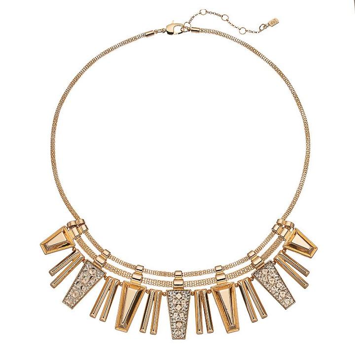 Jennifer Lopez Geometric Bar Statement Necklace, Women's, Gold