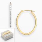 Diamond Fascination 14k Gold Diamond Accent Oval Hoop Earrings, Women's, White