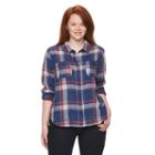 Juniors' Plus Size Mudd&reg; Plaid Shirt, Girl's, Size: 1xl, Dark Blue