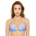 Juniors' Hot Water Chevron Push-up Halter Bikini Top, Size: Large, Ovrfl Oth