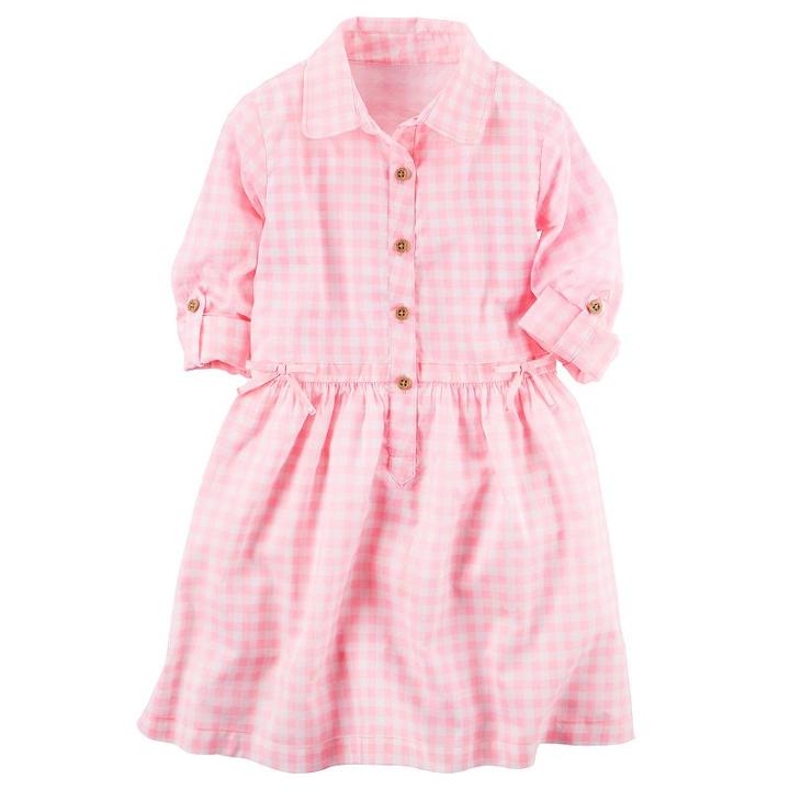 Girls 4-8 Carter's Pink Plaid Dress, Girl's, Size: 8, Ovrfl Oth
