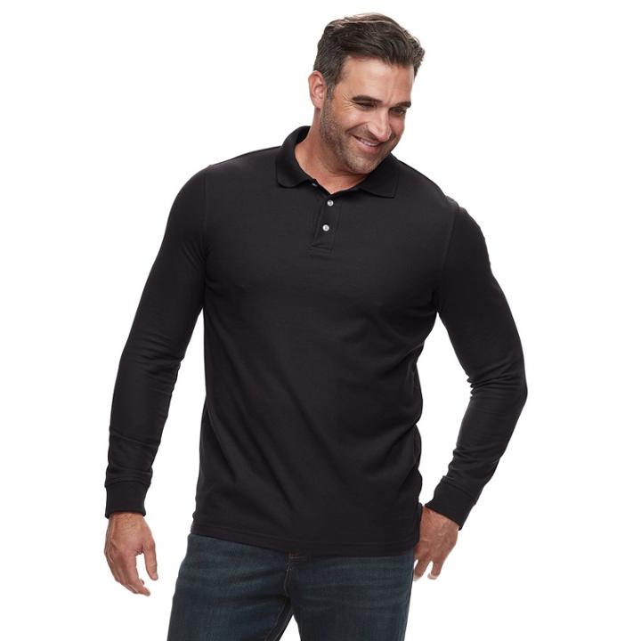 Big & Tall Croft & Barrow&reg; Classic-fit Easy-care Pique Polo, Men's, Size: Xl Tall, Black