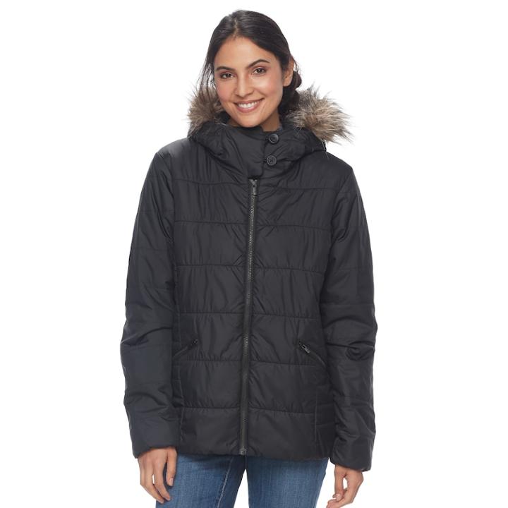 Women's Columbia Sparks Lake Hooded Thermal Coil&reg; Jacket, Size: Large, Grey (charcoal)