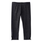Girls 7-16 & Plus Size So&reg; Glitter Keyhole Capri Leggings, Size: 20 1/2, Black