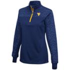 Women's Campus Heritage West Virginia Mountaineers Scaled Quarter-zip Pullover Top, Size: Large, Dark Blue