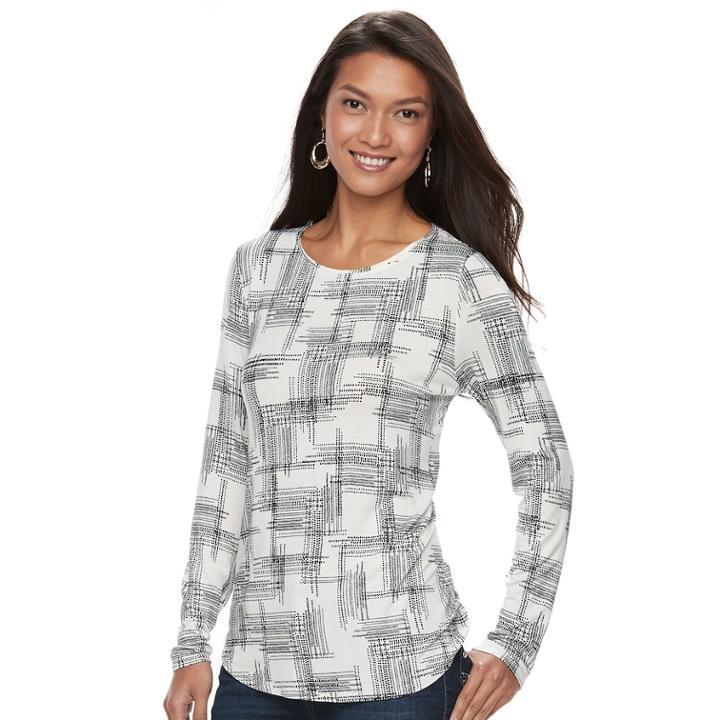 Women's Apt. 9&reg; Essential Crewneck Tee, Size: Xs, Natural