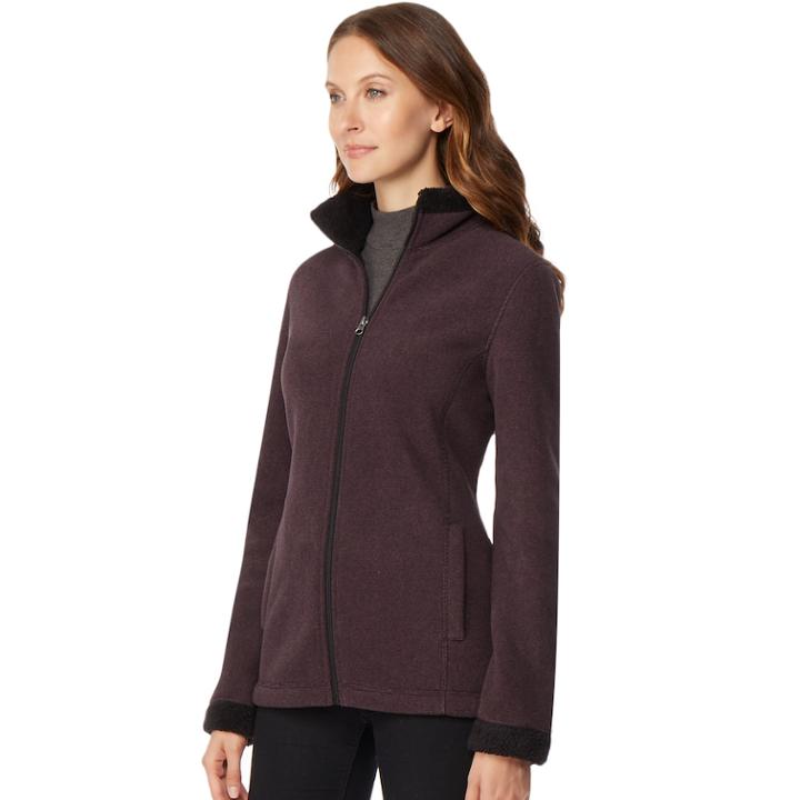 Women's Heat Keep Sherpa-lined Fleece Jacket, Size: Medium, Brown Over
