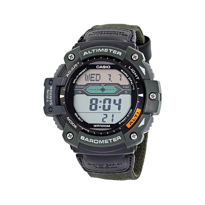 Casio Men's Twin Sensor Digital Chronograph Watch - Sgw300hb-3av, Green, Durable