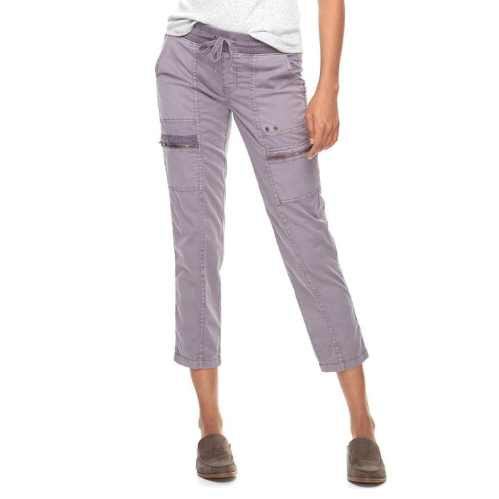 Women's Sonoma Goods For Life&trade; Zipper Accent Utility Capris, Size: 16, Med Purple