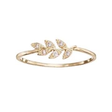 Lc Lauren Conrad Leaf Ring, Women's, Gold