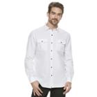 Men's Marc Anthony Slim-fit Linen-blend Textured Button-down Shirt, Size: Xl, White
