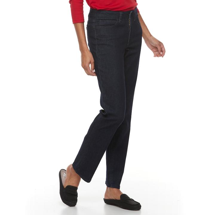 Women's Croft & Barrow&reg; Straight-fit 5-pocket Jeans, Size: 18 T/l, Brt Blue