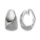 Dana Buchman Beaded Clip On Hoop Earrings, Women's, Silver